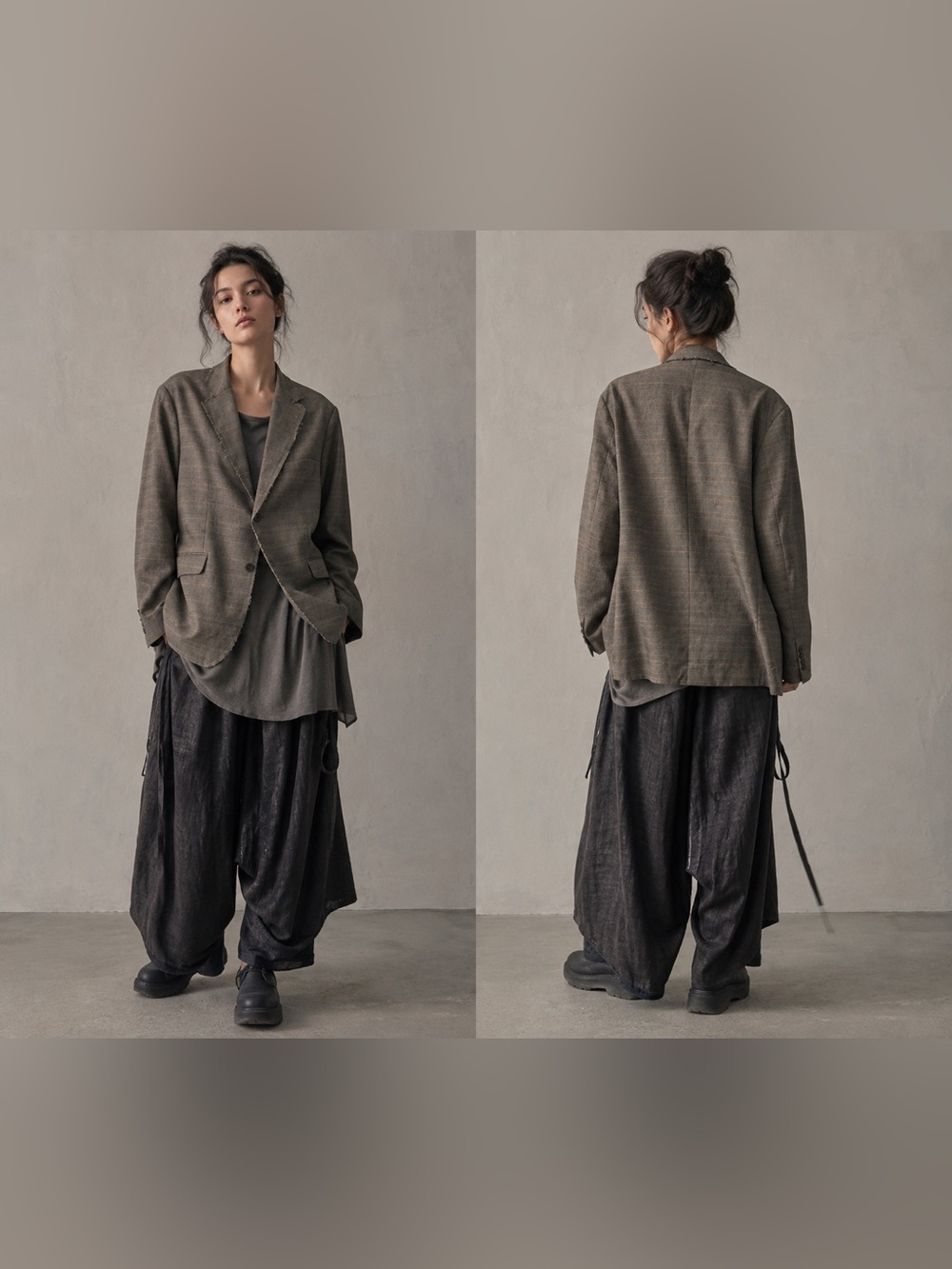 7 Diamonds Women’s Taupe Deconstructed Unfinished Relaxed Avant Garde Coat Large